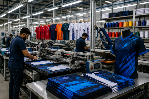 Custom jersey manufacturing unit